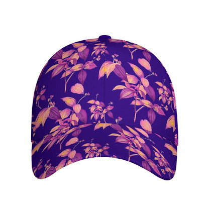 Purple Tropical Hawaiian Pattern Print Baseball Cap
