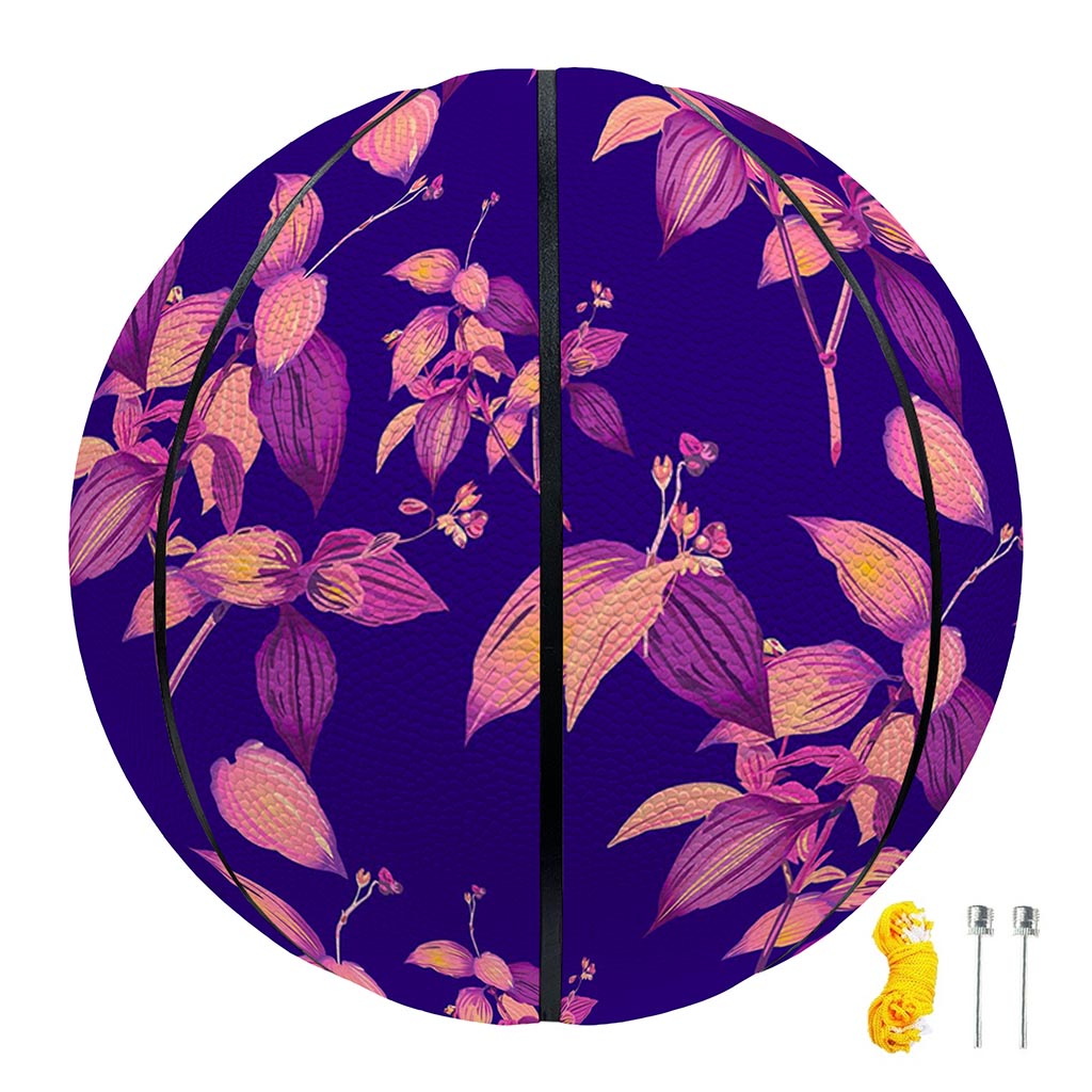 Purple Tropical Hawaiian Pattern Print Basketball
