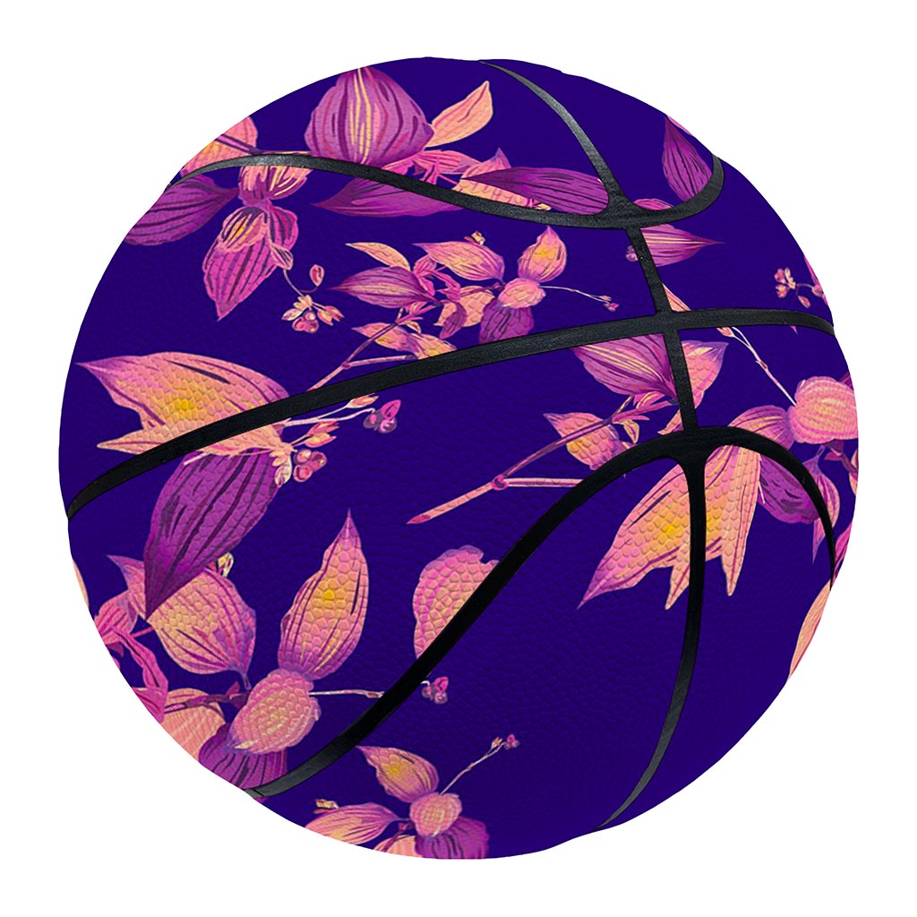 Purple Tropical Hawaiian Pattern Print Basketball