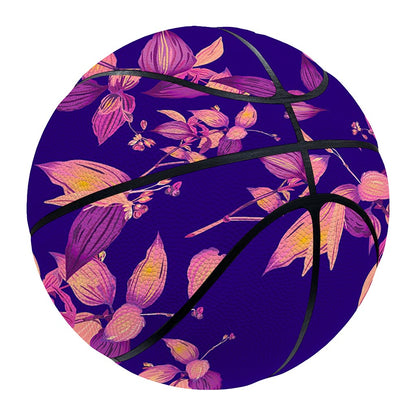 Purple Tropical Hawaiian Pattern Print Basketball