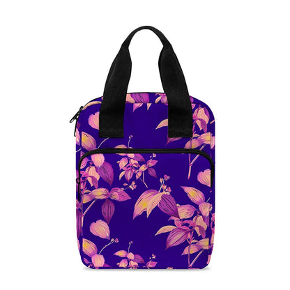 Purple Tropical Hawaiian Pattern Print Bible Tote Bag