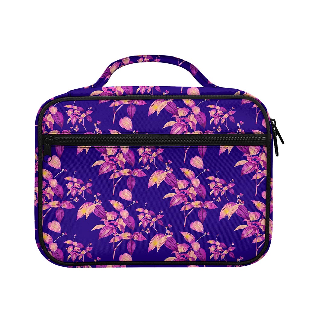 Purple Tropical Hawaiian Pattern Print Briefcase Bible Bag
