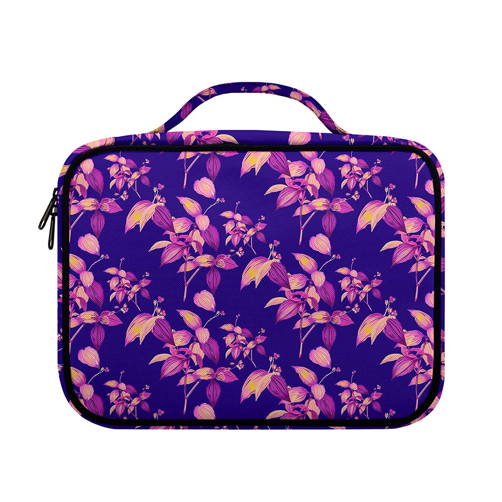 Purple Tropical Hawaiian Pattern Print Briefcase Bible Bag