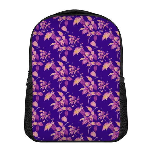 Purple Tropical Hawaiian Pattern Print Casual Backpack
