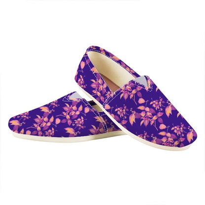 Purple Tropical Hawaiian Pattern Print Casual Shoes