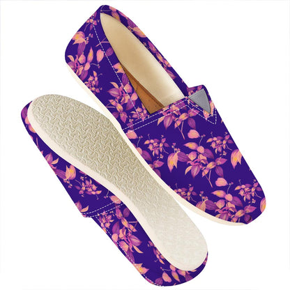 Purple Tropical Hawaiian Pattern Print Casual Shoes