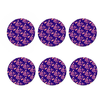 Purple Tropical Hawaiian Pattern Print Coaster Set