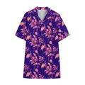 Purple Tropical Hawaiian Pattern Print Cotton Hawaiian Shirt