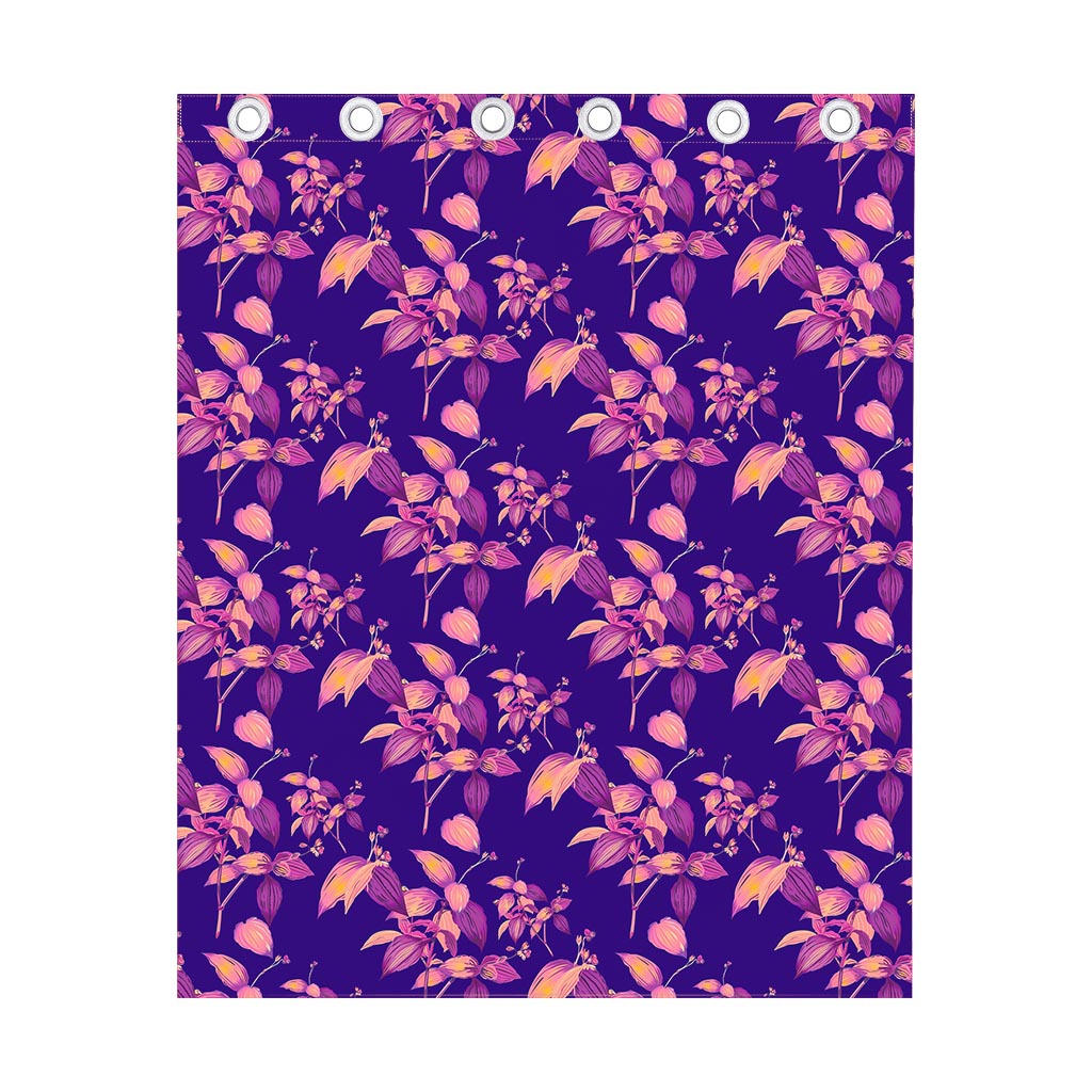 Purple Tropical Hawaiian Pattern Print Curtain