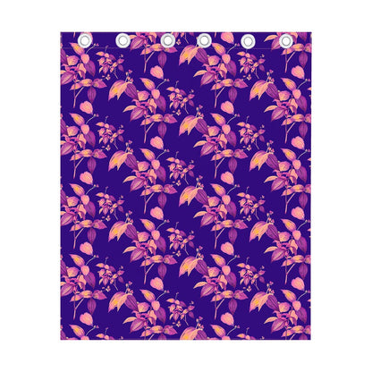 Purple Tropical Hawaiian Pattern Print Curtain