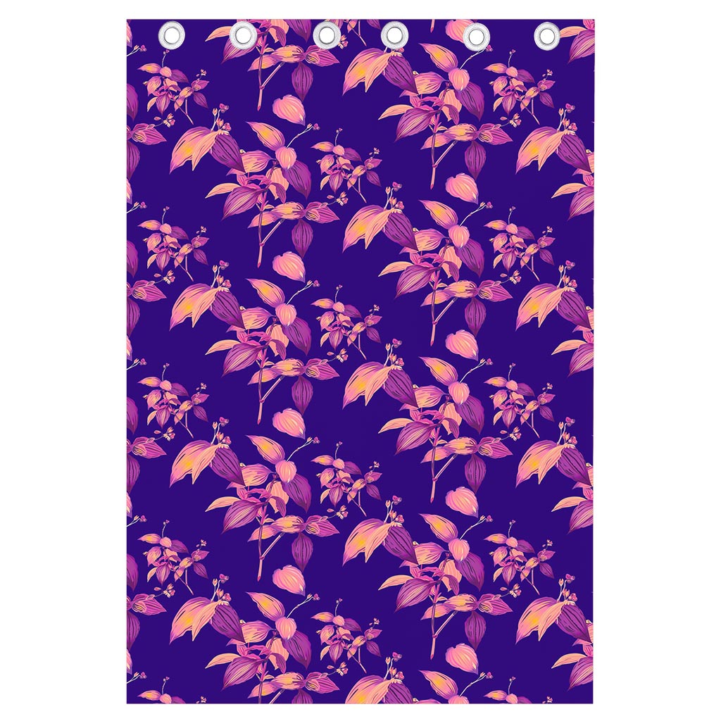 Purple Tropical Hawaiian Pattern Print Curtain