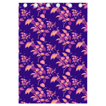 Purple Tropical Hawaiian Pattern Print Curtain