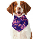 Purple Tropical Hawaiian Pattern Print Dog Bandana