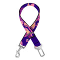 Purple Tropical Hawaiian Pattern Print Dog Seat Belt
