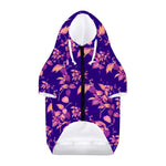 Purple Tropical Hawaiian Pattern Print Dog Zip Up Hoodie