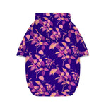 Purple Tropical Hawaiian Pattern Print Dog Zip Up Hoodie