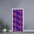 Purple Tropical Hawaiian Pattern Print Door Sticker