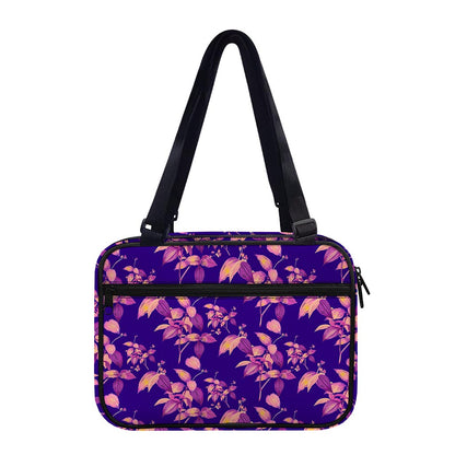 Purple Tropical Hawaiian Pattern Print Double Strap Bible Bag