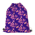 Purple Tropical Hawaiian Pattern Print Drawstring Bag