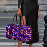 Purple Tropical Hawaiian Pattern Print Duffle Bag