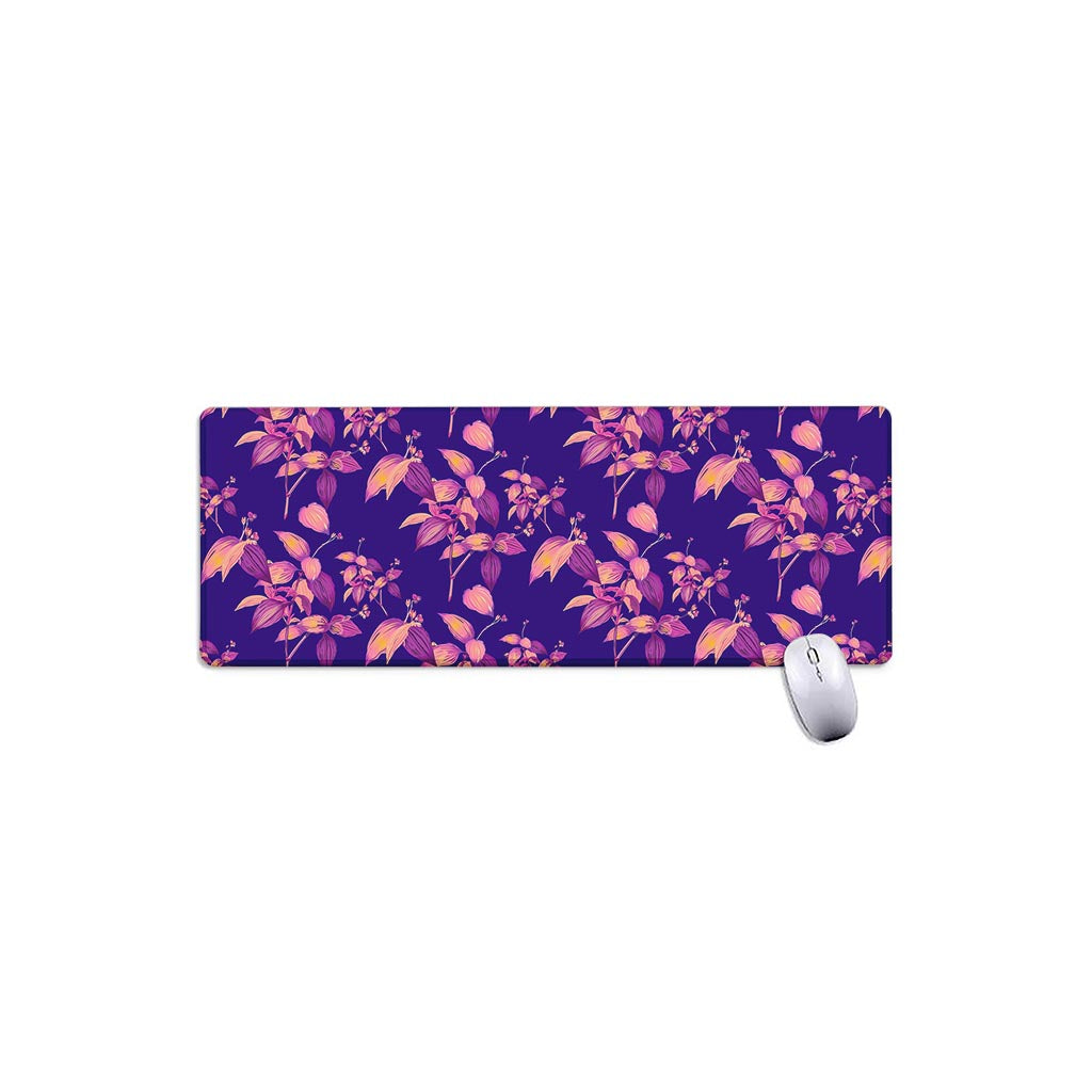 Purple Tropical Hawaiian Pattern Print Extended Mouse Pad
