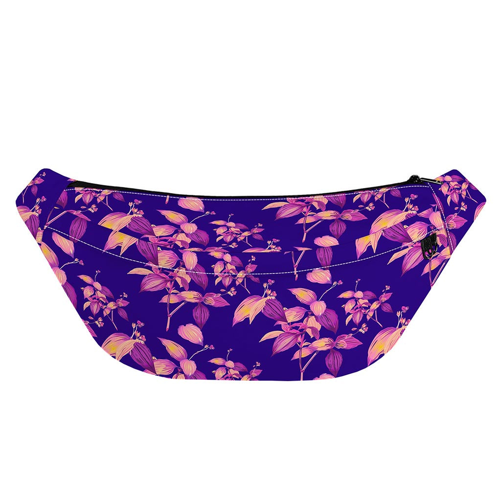 Purple Tropical Hawaiian Pattern Print Fanny Pack