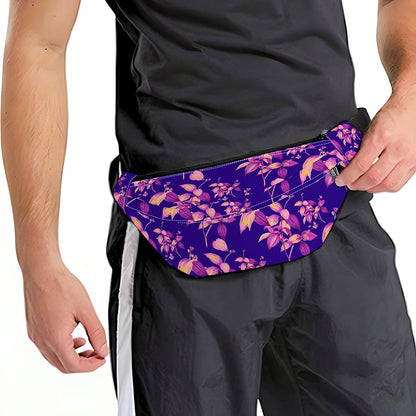 Purple Tropical Hawaiian Pattern Print Fanny Pack