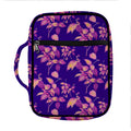Purple Tropical Hawaiian Pattern Print Front Pocket Bible Bag