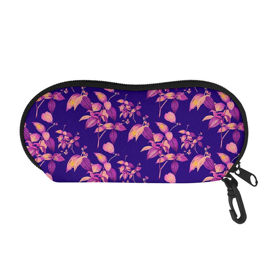 Purple Tropical Hawaiian Pattern Print Glasses Case