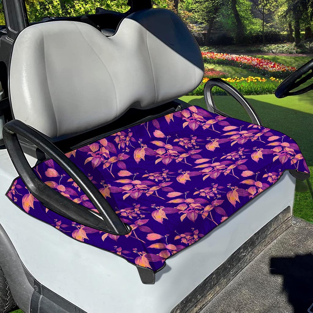 Purple Tropical Hawaiian Pattern Print Golf Cart Seat Cover