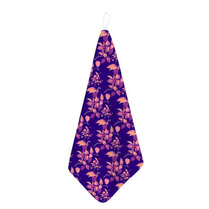 Purple Tropical Hawaiian Pattern Print Hand Towel
