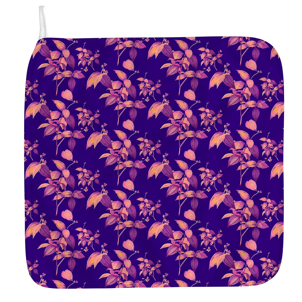 Purple Tropical Hawaiian Pattern Print Hand Towel