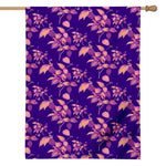 Purple Tropical Hawaiian Pattern Print House Flag