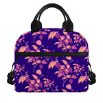 Purple Tropical Hawaiian Pattern Print Insulated Lunch Bag