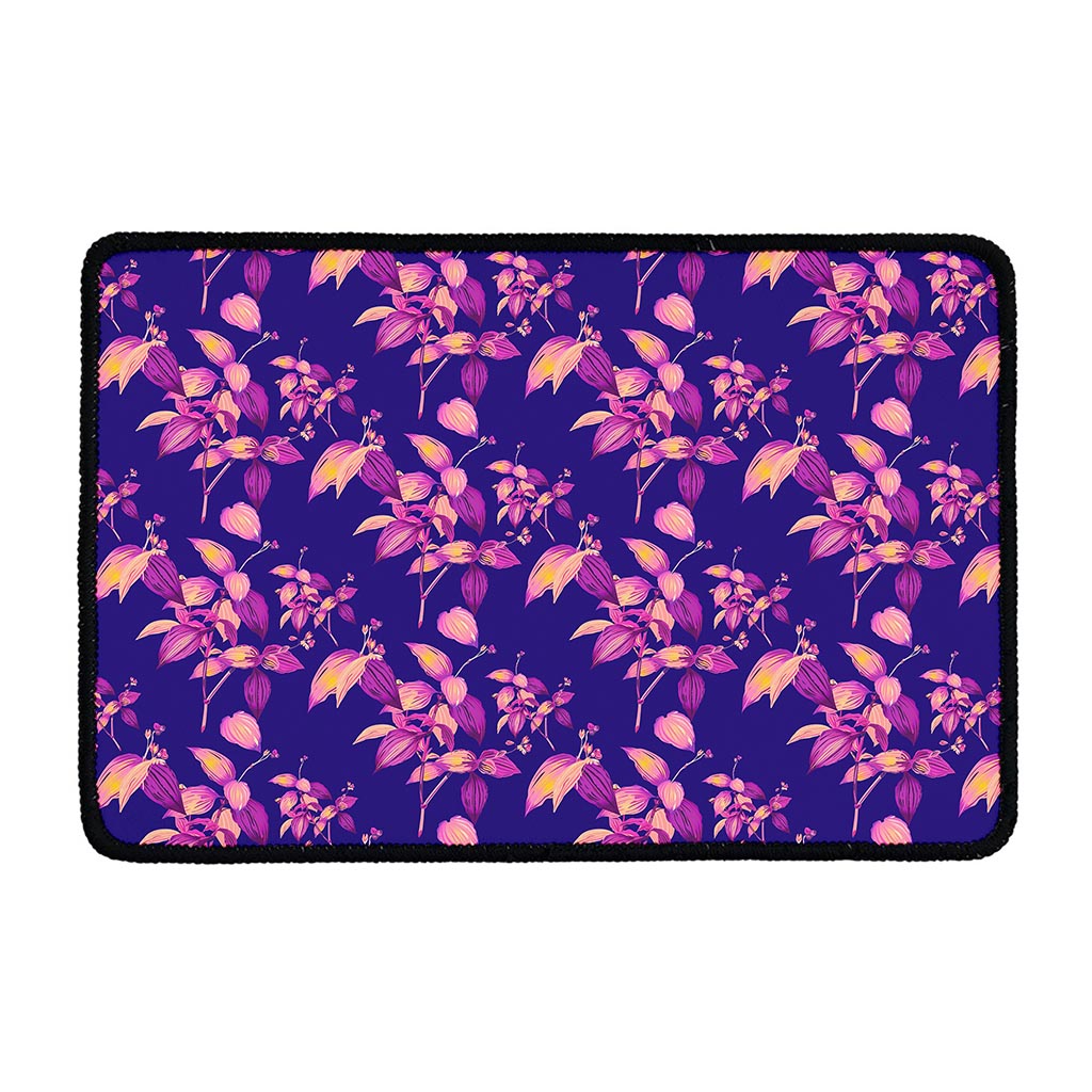 Purple Tropical Hawaiian Pattern Print Kitchen Mat