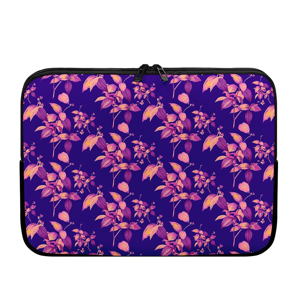 Purple Tropical Hawaiian Pattern Print Laptop Sleeve