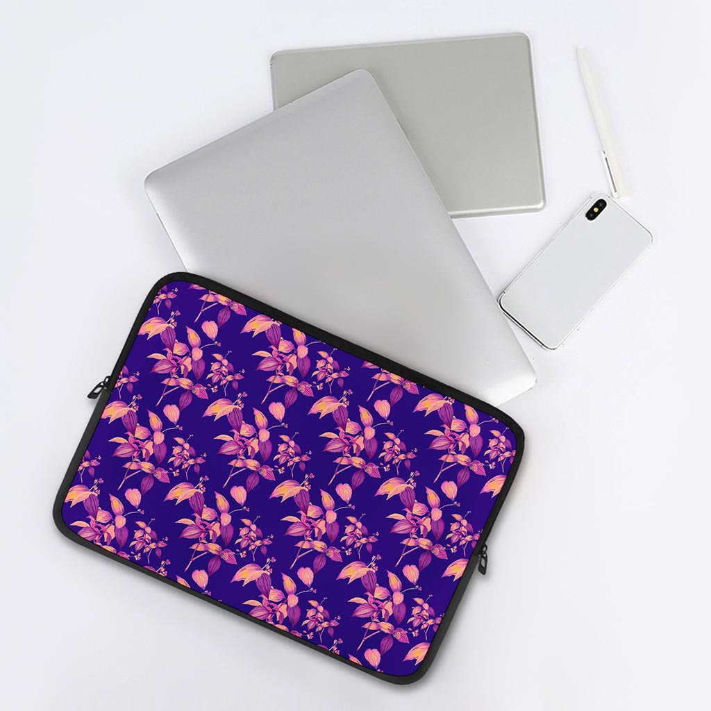 Purple Tropical Hawaiian Pattern Print Laptop Sleeve