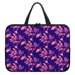 Purple Tropical Hawaiian Pattern Print Laptop Sleeve With Handle