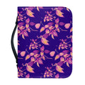 Purple Tropical Hawaiian Pattern Print Leather Bible Cover