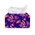 Purple Tropical Hawaiian Pattern Print Leather Tissue Box Cover
