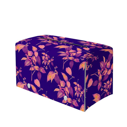 Purple Tropical Hawaiian Pattern Print Leather Tissue Box Cover