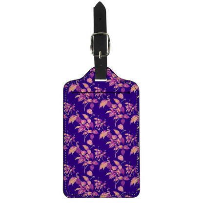 Purple Tropical Hawaiian Pattern Print Luggage Tag