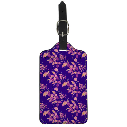 Purple Tropical Hawaiian Pattern Print Luggage Tag