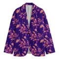 Purple Tropical Hawaiian Pattern Print Men's Blazer