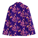 Purple Tropical Hawaiian Pattern Print Men's Cotton Blazer