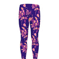 Purple Tropical Hawaiian Pattern Print Men's Leggings