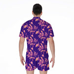 Purple Tropical Hawaiian Pattern Print Men's Rompers