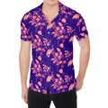 Purple Tropical Hawaiian Pattern Print Men's Shirt