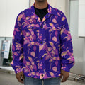 Purple Tropical Hawaiian Pattern Print Men's Shirt Jacket