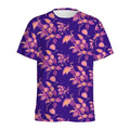 Purple Tropical Hawaiian Pattern Print Men's Athletic T-Shirt